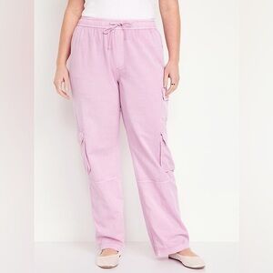 Old Navy Mid Rise Wide Leg Pink Cargo Pants